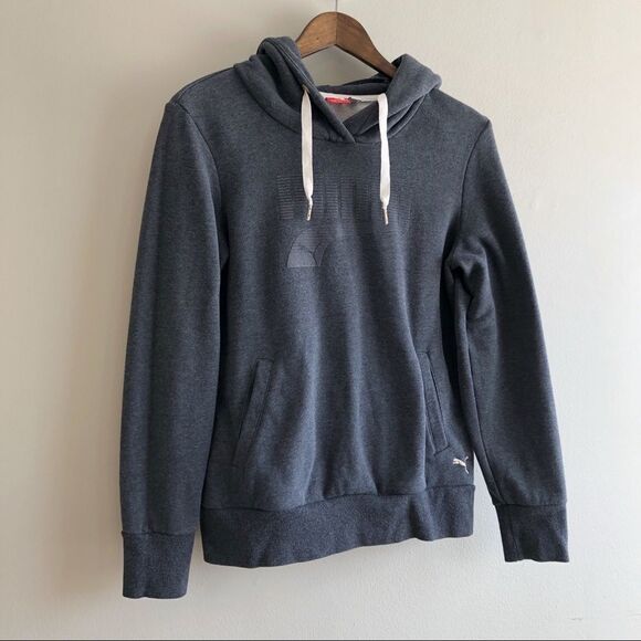 Puma Comfy Cozy Long Sleeve Pullover Hooded Sweatshirt Sweater Hoodie Grey - Picture 1 of 13